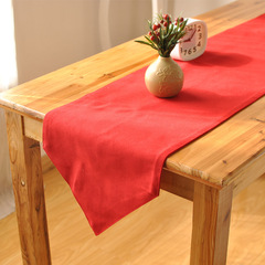 Red Polyester Double-layer Table Banner Bed Banner New Year Christmas Chinese Red Home Textile Dining Table Cabinet Cover Fabric Coffee Table Banner OEM