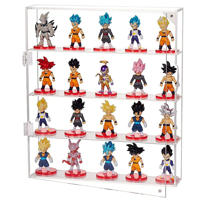 亚克力迷你FunkoPop公仔展示盒透明壁挂式4层迷你玩具收纳盒玻璃
