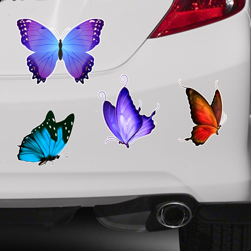 Nuevos dibujos animados simulación de mariposa auto pegatinas para cubrir pegatinas de arañazos auto decoración pegatinas no pegatinas de fábrica directa