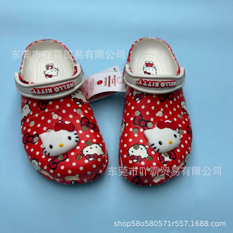 Children's Clogs Kt Red Cat 3D Design Girls' Summer Closed-Toe Sandals Beach Shoes Wholesale Children's Clogs Kt Red Cat 3D Design Girls' Summer Closed-Toe Sandals Beach Shoes Wholesale