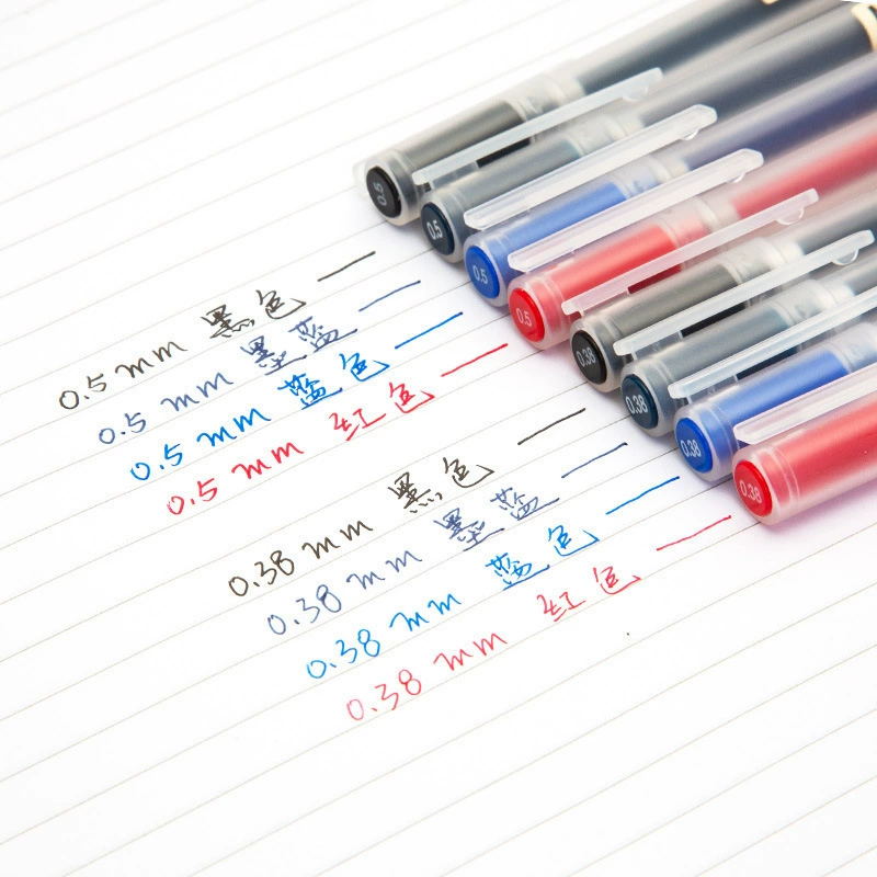Гелевая роллер ручка (Muji) 0.38 / 0.5 мм, школьная ручка, чернила черные/красные/синие