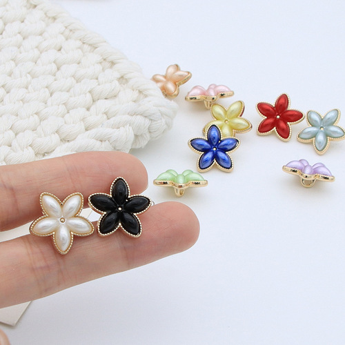 Star metal imitation shell button knitted cardigan sweater button shirt dress button top button white