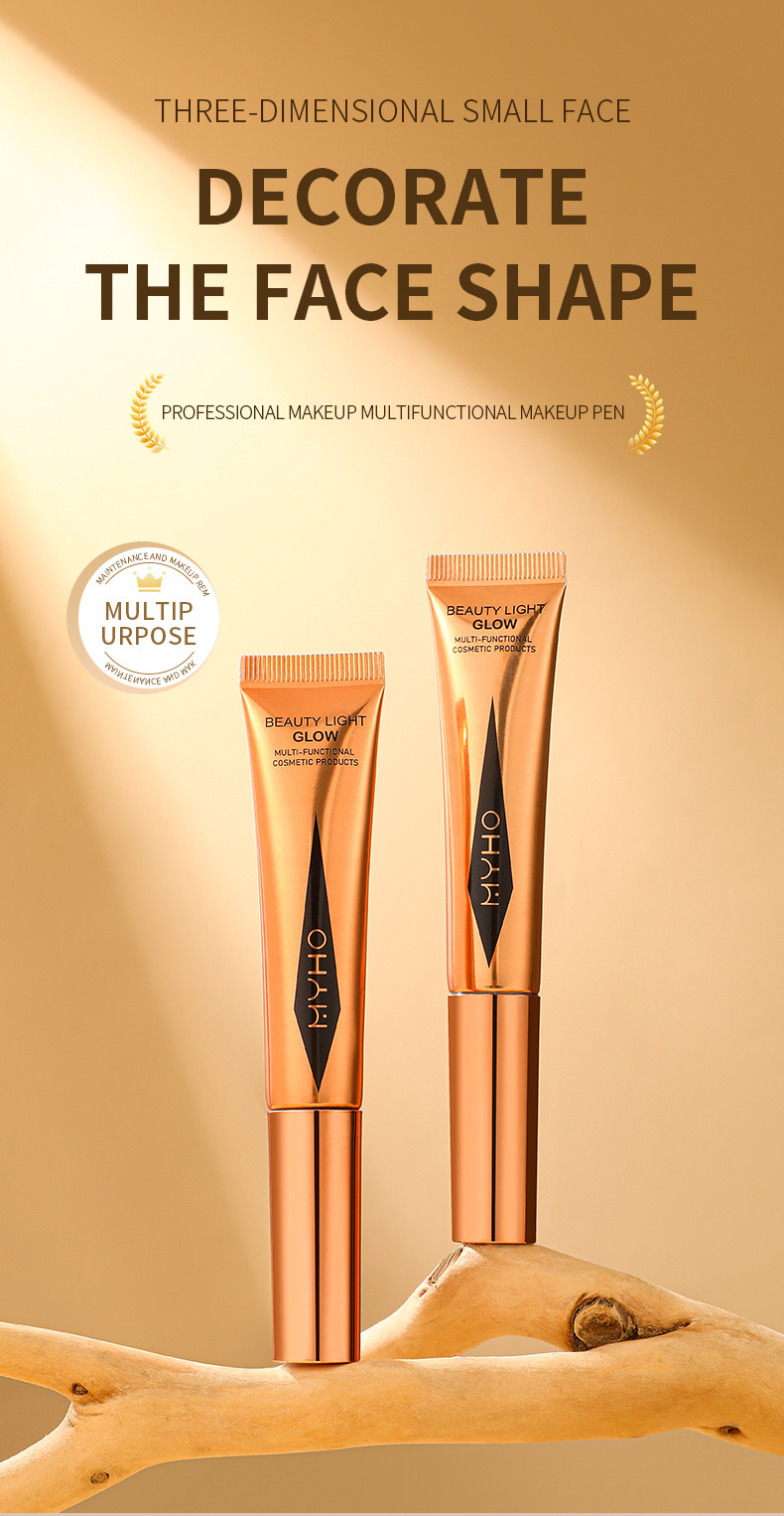 Stick illuminante multifunzionale per viso e naso, contouring e fard, penna per il trucco multiuso._voghion.com