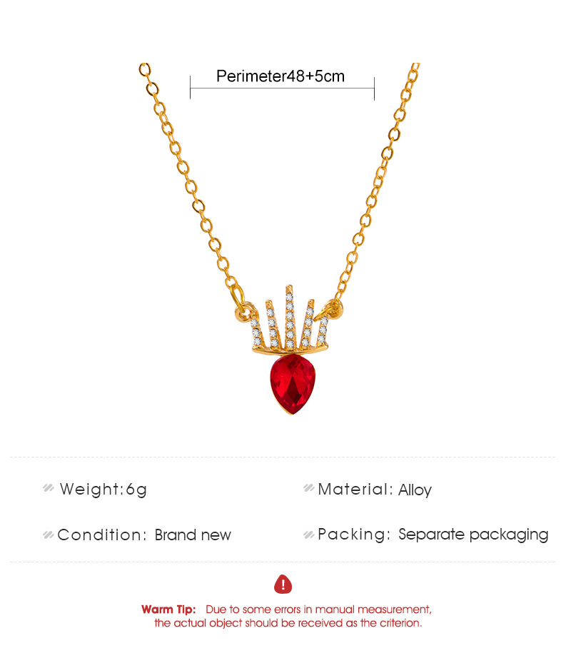 Cross-border New Arrival Creative Crown Pendant Necklace European And American Fashion Cool Diamond Inlaid Clavicle Chain Color Zircon Necklace For Women display picture 1