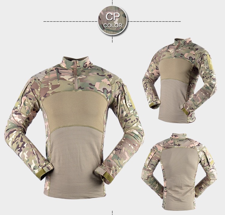 Tactical camouflage kids' uniform top, military enthusiast outdoor sports frog training uniform, real-person CS long-sleeved men's G3 tight detail image 5