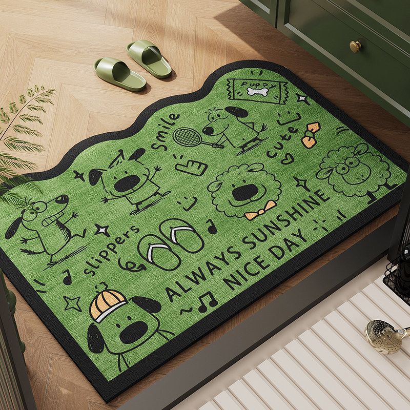 Cute cartoon bathroom floor mat, shower room absorbent thick diatomite floor mat, dirt-resistant and non-slip bathroom foot mat