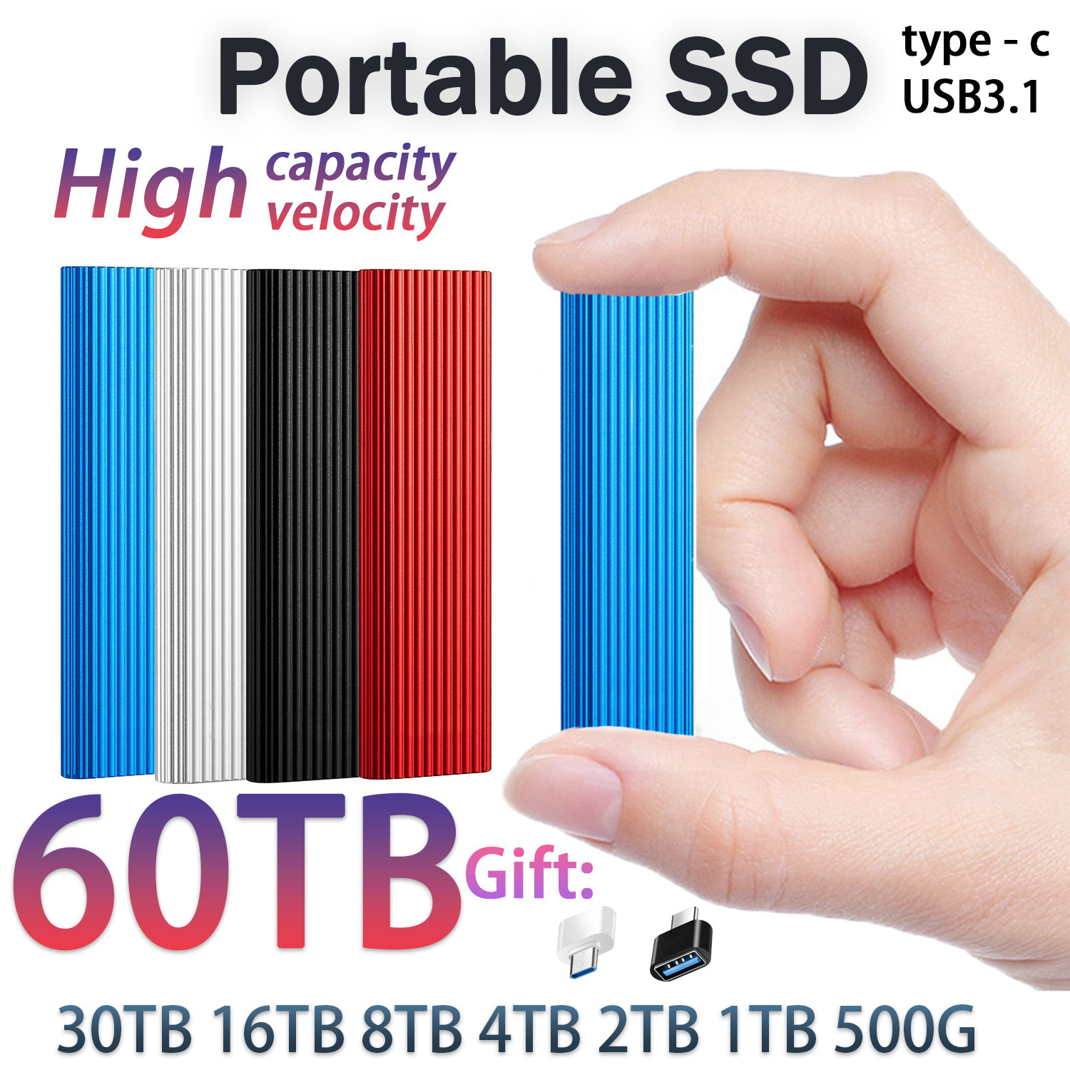 Mini Mobile Solid State Drive Ssd 16Tb 8t 1t 2t 4t Ripple Mobile Hard Drive Cross-Border Upgrade