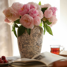 青花瓷花器中式复古陶瓷陶罐创意做旧工艺冰裂纹装饰法式家居花泉