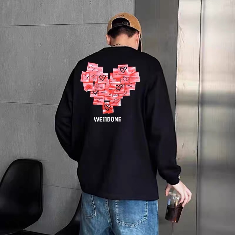 跨境爆款WE11立体印花小熊休闲宽松情侣T恤男女同款卫衣外贸批发|undefined