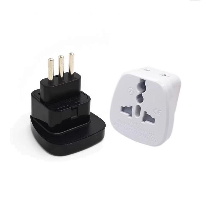 插座多国 转换插头用于意大利乌拉圭嵌入式插脚一出二SSI-12A