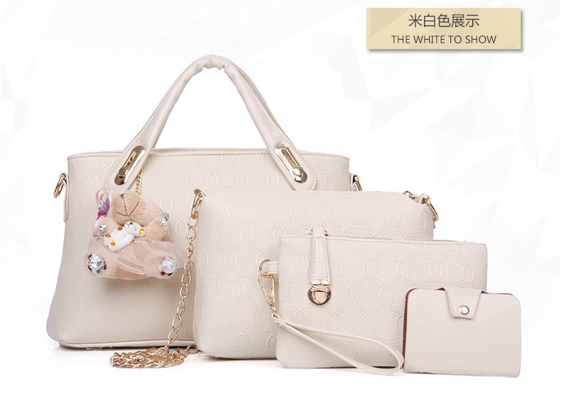 New Bear four-piece set, European and American trend women's single-shoulder bag, crossbody and hand-carry bag, cross-border one-piece delivery worldwide undefined