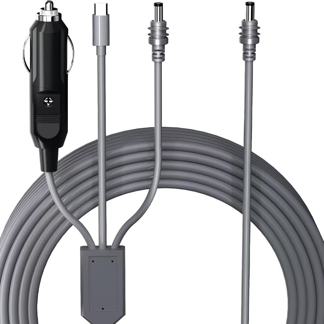 Cross-Border Popular Model Suitable for Mi Fans Ni Power Cord Car Cigarette Lighter Car Dc Charging Cable Three-In-One Charging Cable