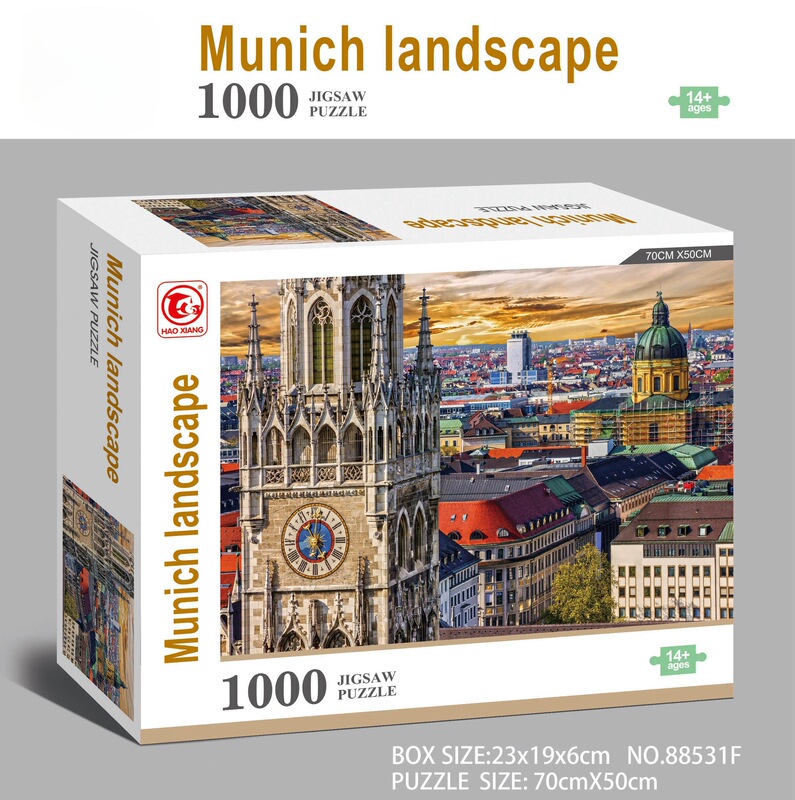 Cross-border Adult 1000 Children's Paper Puzzle Puzzle Decompression Toy Landscape City Oil Painting Birthday Gift