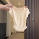 Slimming V-neck Shoulder Short-sleeved T-shirt Women's Summer New Dopamine Small Age-reducing Salt Sweet Milk All-match Top