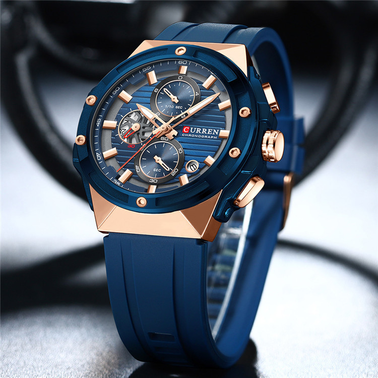 CURREN / CARRIEN 8462 correa de silicona neutra relojes de negocios relojes de cuarzo redondos impermeables comercio exterior genuino