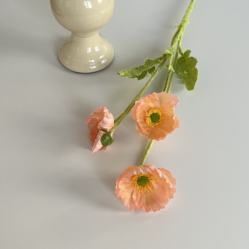 虞美人仿真花婚庆用花莫奈花园仿真花材假花装饰花墙植绒仿真植绒|undefined