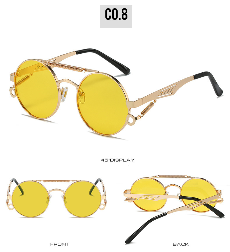 54g Weight Full Frame Glasses Structure Sunglasses Classification PC, UV400 Protection Lens Material Round Frame Glasses Style Outdoor, Travel Occasion Color Block Pattern Unisex Gender Elegant, Simple Style Style Grey, Black Color Elegant Simple Style Color Block PC UV400 Protection Round Frame Full Frame Women's Sunglasses 13
