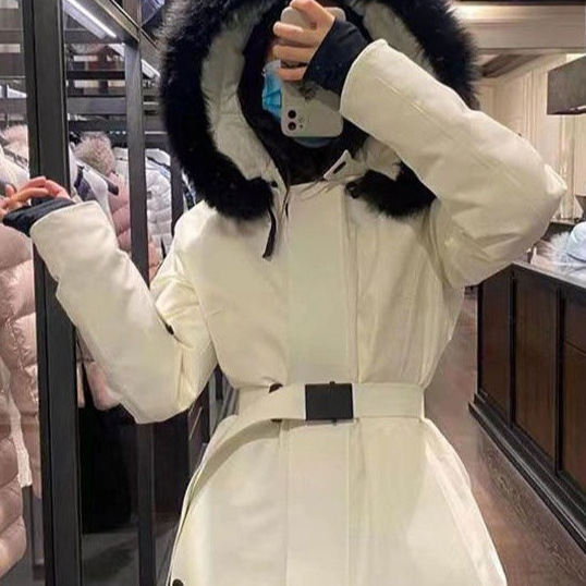 High-End Ski Jacket down Coat Grenble with Fox Fur Collar, Slim Fit, Thickened Short Parka for Winter