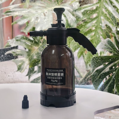 Car Wash Air Pressure Foam Spray Bottle Multi-Functional Household Fan-Shaped Glass Cleaning Spray Bottle Foam Sprayer (Car cleaning tools) - 2l-transparent-black-foam-model