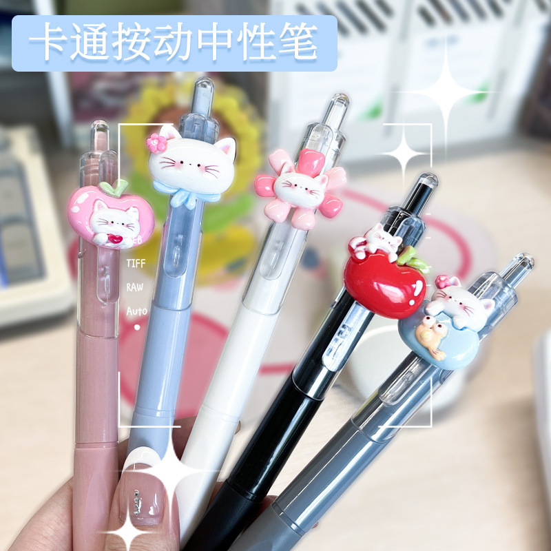 Bolígrafo de alto valor Hello Kitty Butter Bear Bolígrafo de góner Personalizado de alta calidad Bolígrafo de firma de corazón de niña estudiante