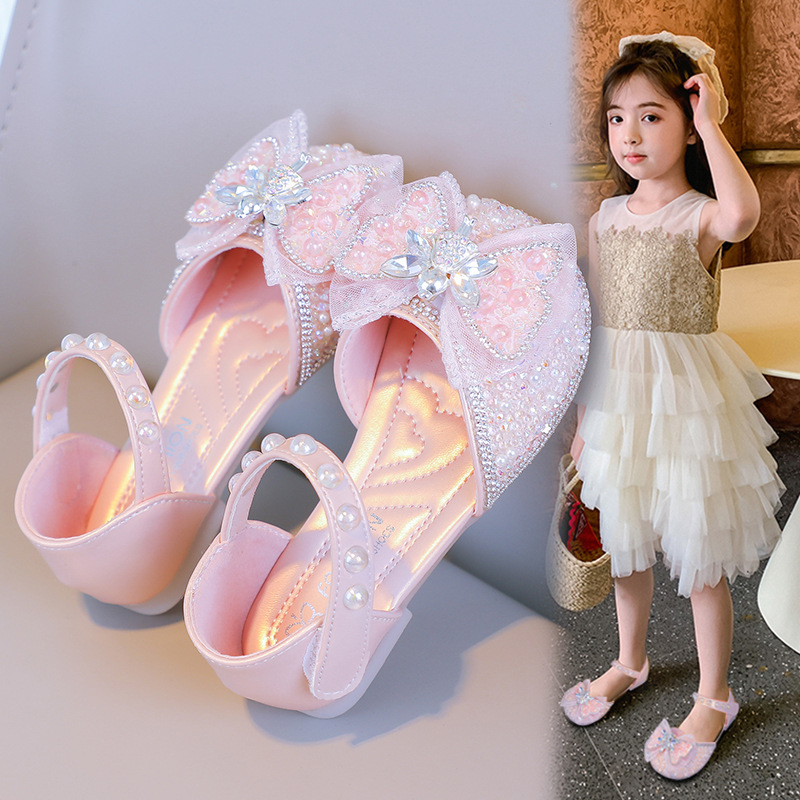 Children's summer sandals with bow girl's
