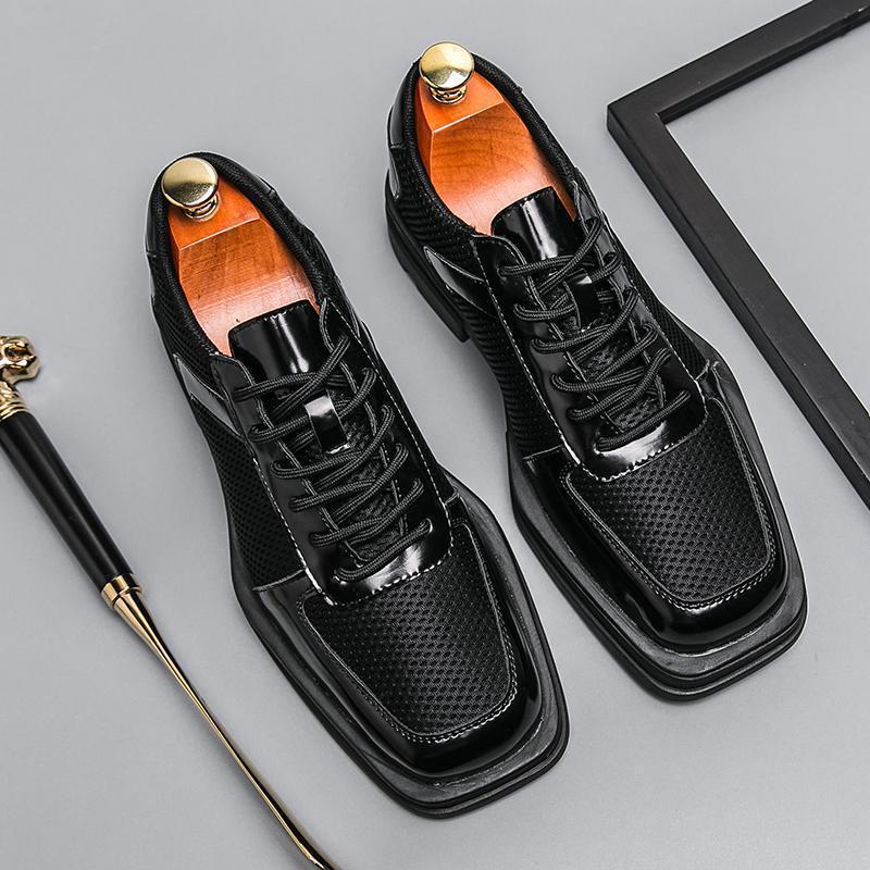 Zapatos de hombre, ropa de negocios de verano, zapatos de hombre, zapatos de cuero de moda, zapatos de corte de pelo blanco para hombres, zapatos de moda para matrimonio