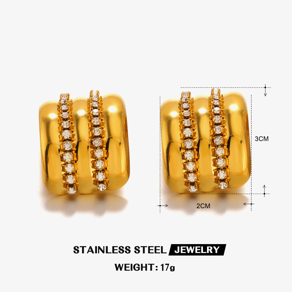 Fine-throwing C-type earrings-golden
