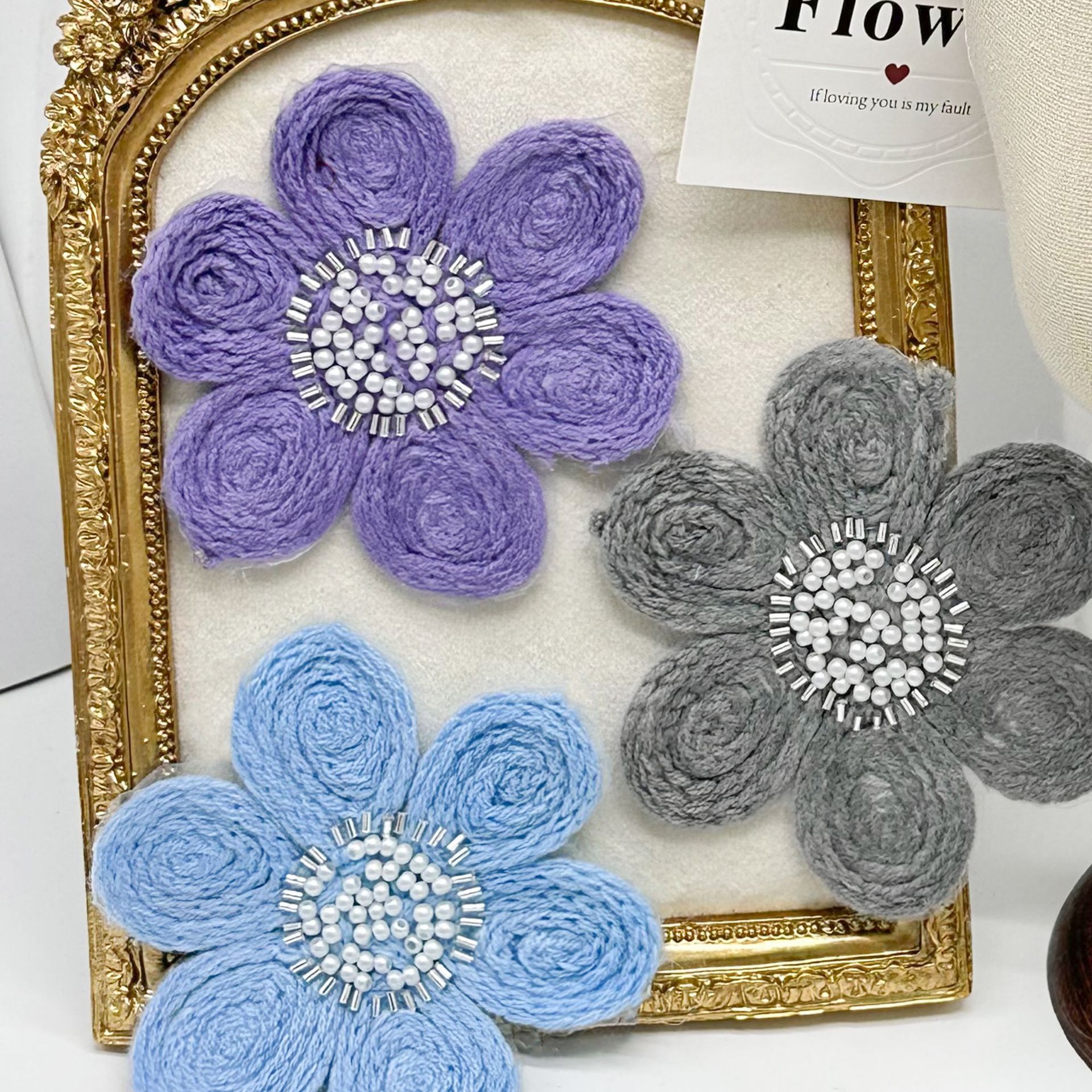 Ventas calientes de gancho tridimensional seis pétalos accesorios de flores de punto sombrero bolsas suéter de viento ropa accesorios de decoración flores