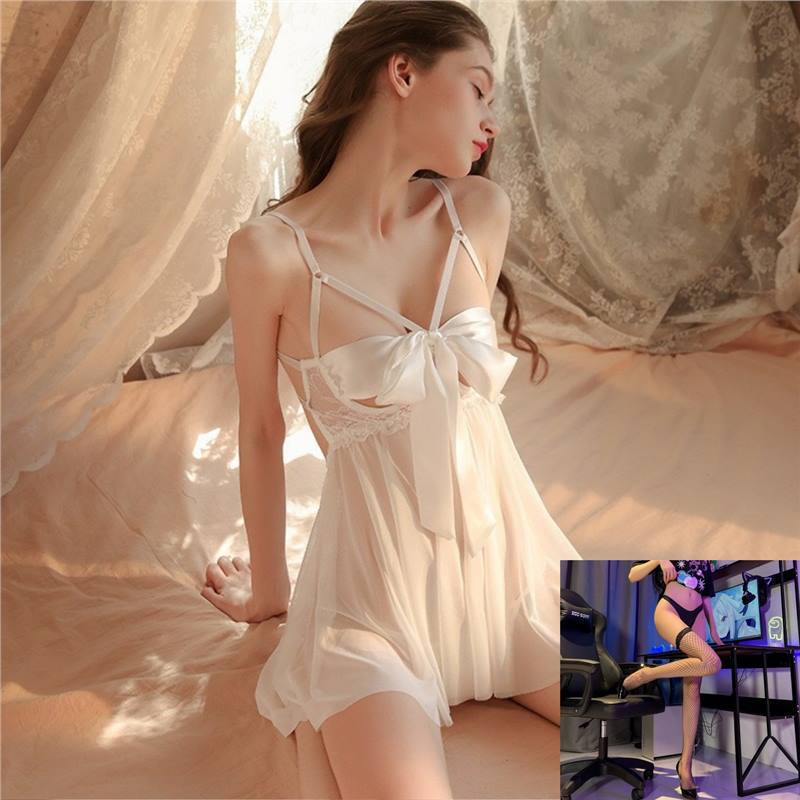 흰색(폴리에스테르망) + 검정색 망사스타킹