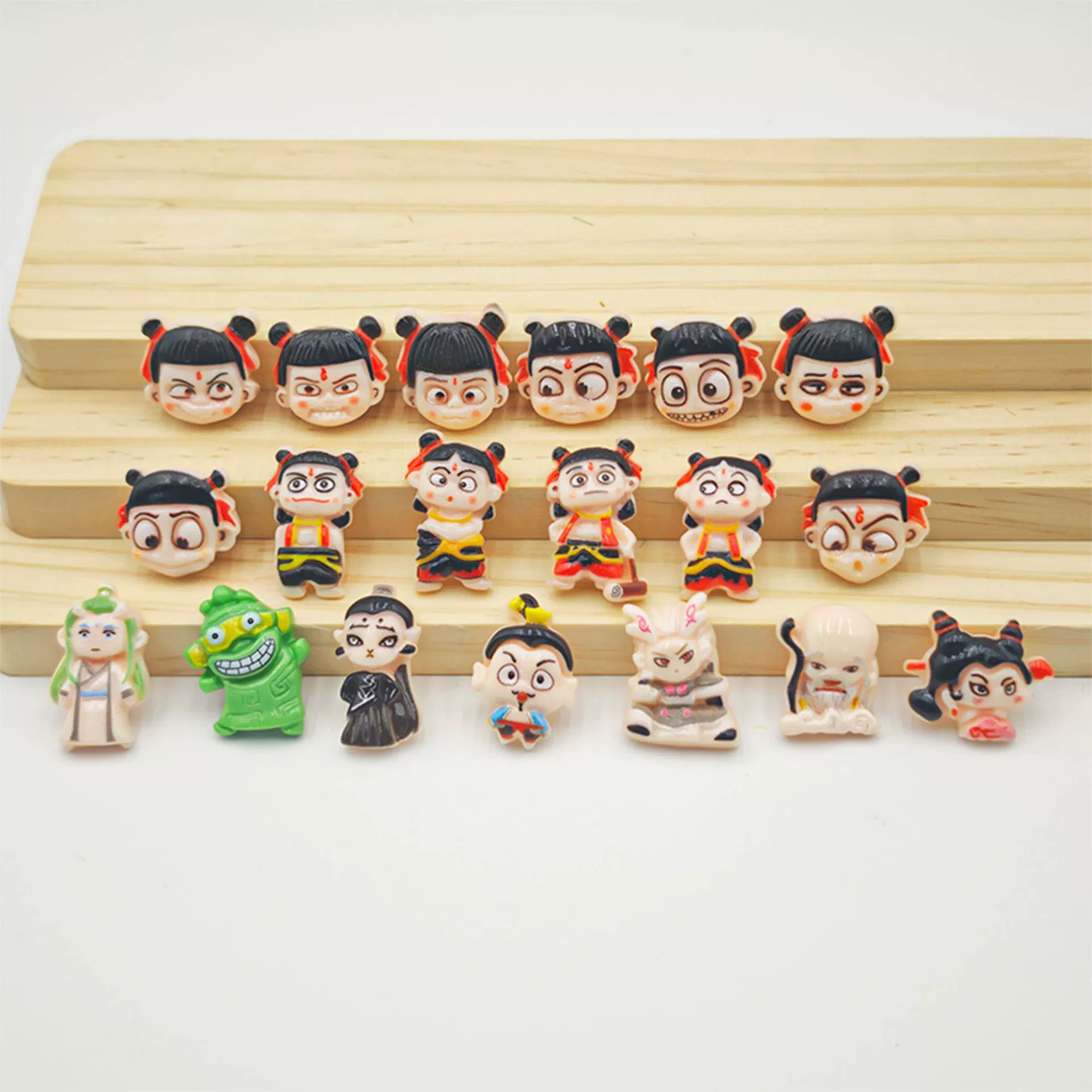 Креативный мультяшный пакет Nezha Expression, украшения из смолы, аксессуары ручной работы, чехлы для мобильных телефонов, заколки для волос, аксессуары для волос, подвески, поделки