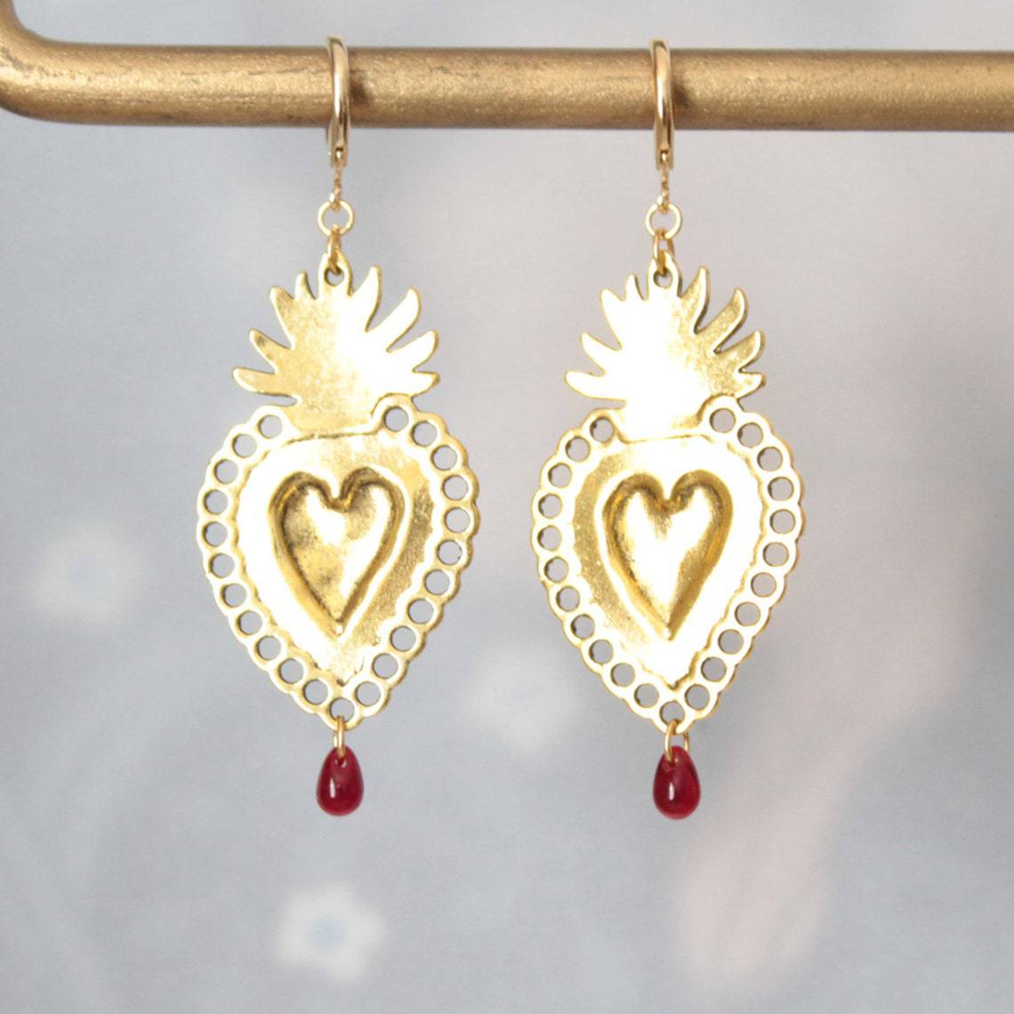 Drop Earrings Classification 1 Pair Vintage Style Heart Shape Alloy Drop Earrings