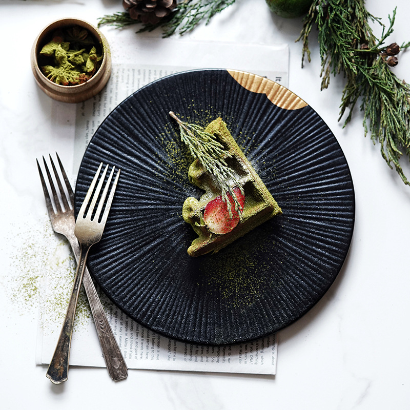 Juego de vajilla creativa de Wujin Moyu, personalidad creativa, platos, platos para el hogar, platos de cerámica poco profundos, platos planos