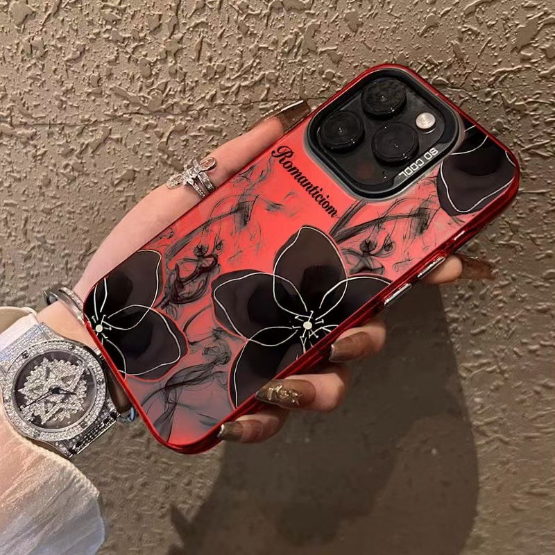 Cáscara plateada de color-rojo chino-oro negro Camellia