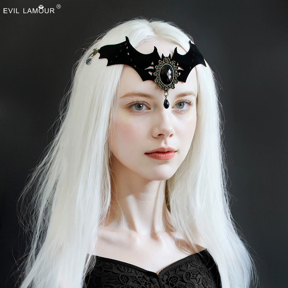 Летучая мышь головная цепь лоб эльфика принцесса украшения для волос вечеринка Хэллоуин женщина одеваются праздничная цепочка для волос FD-11-1