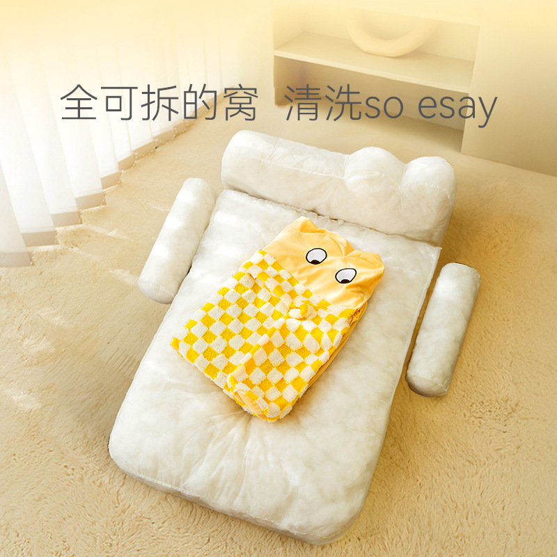 Gato otoño e invierno cálido dormir estera perro ojo grande lindo sofá perrera mascota gato nido cuatro estaciones universal perro mat