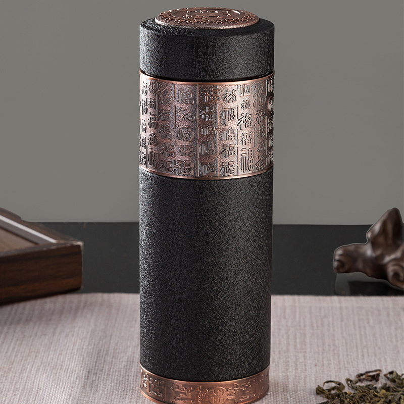 Yixing taza de aislamiento de arena púrpura, taza de té de burbujas para mujeres y hombres, regalo de cumpleaños para padres y maestros.