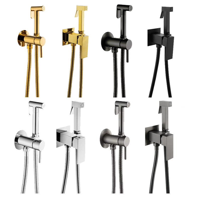 Cross-Border Toilet Spray Gun Faucet Concealed Bidet Hot and Cold Adjustment Toilet Companion Bathroom Booster Spray Gun