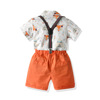 Cartoon shirt for boys, suspenders, children's set, summer cardigan, dress