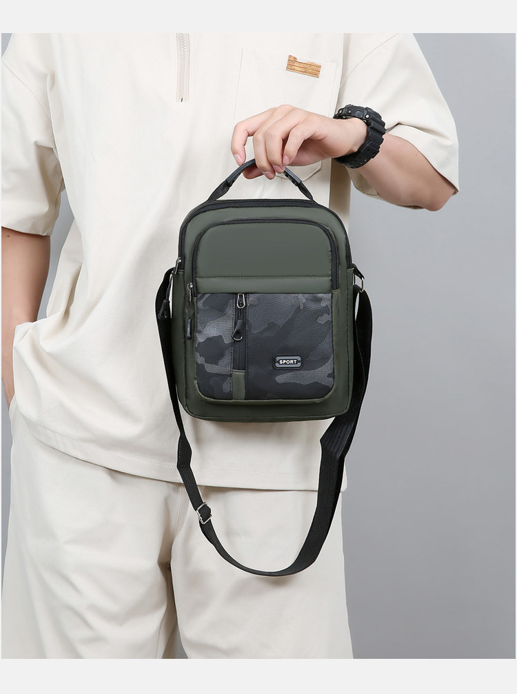 179g Weight Polyester Lining Material Sewing Thread Fashion Element Zipper Closure Type Sling Strap Strap Type Shoulder Bag Bags Type Casual Occasion Oxford Cloth Material Camouflage Pattern All Seasons Season Men's Gender Streetwear Style Square Shape Men's Camouflage Oxford Cloth Sewing Thread Zipper Shoulder Bag 9