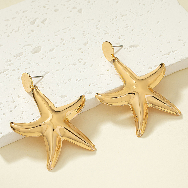 1 Pair Elegant Lady Starfish Plating Alloy Drop Earrings display picture 5