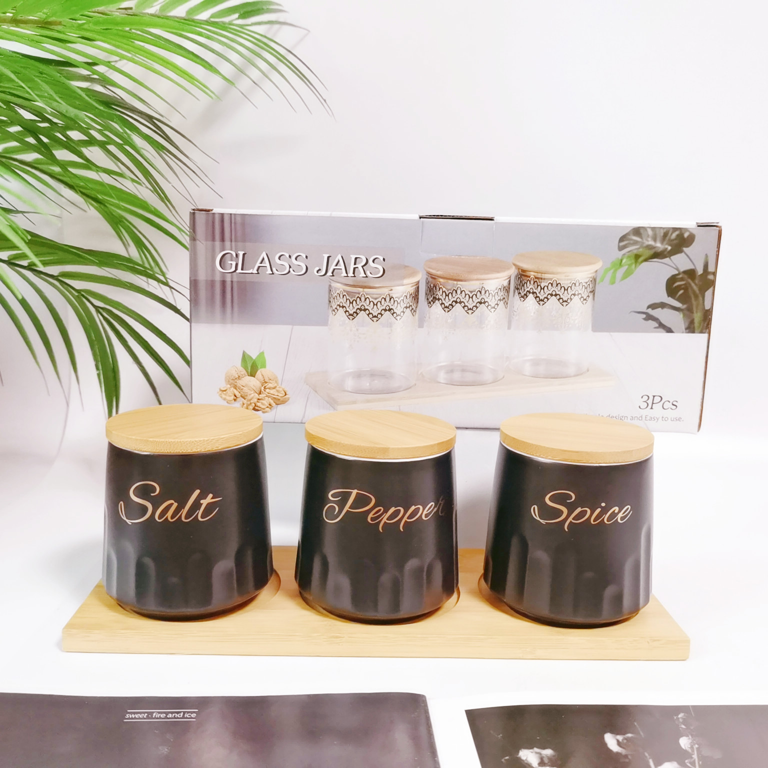 Exportación transfronteriza cerámica sellado tarro traje cocina condimento tarro multi-grano almacenamiento tarro café tarro de té tarro de azúcar