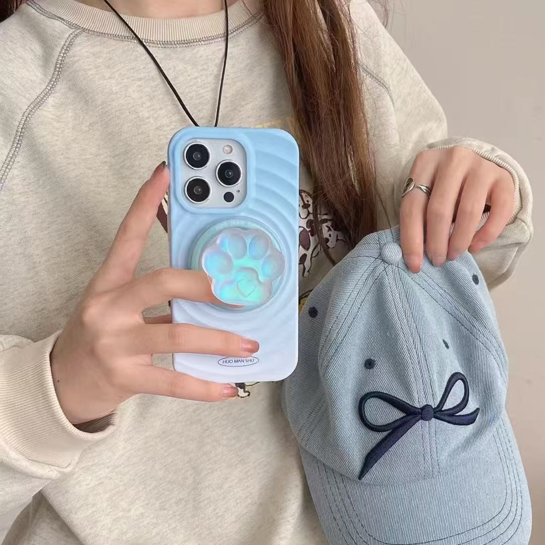 Corazón de niña coreana, lindas garras de gato para Apple 16ProMax funda para teléfono móvil 14/15 Creative 13 nicho 16Pro