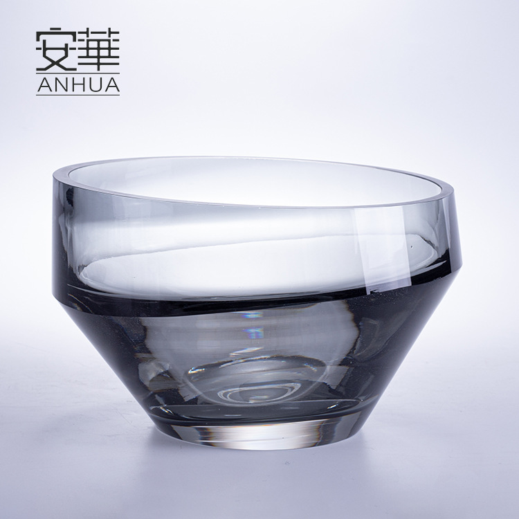 安華現代簡約藝術果盤家居玻璃裝飾品創意擺件高端精致工藝品批發