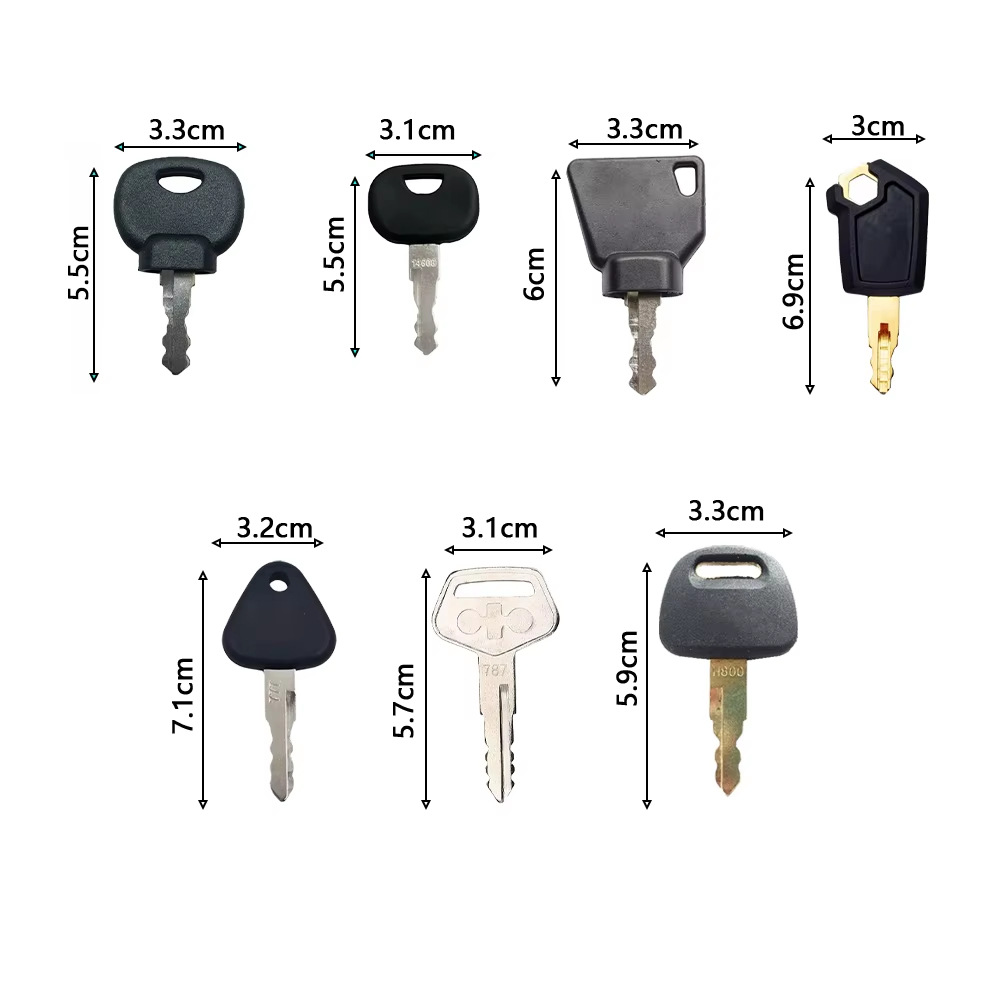 7PCS excavator keys are suitable for 14603, H800, 14607, 787, JCB, 777, CAT
