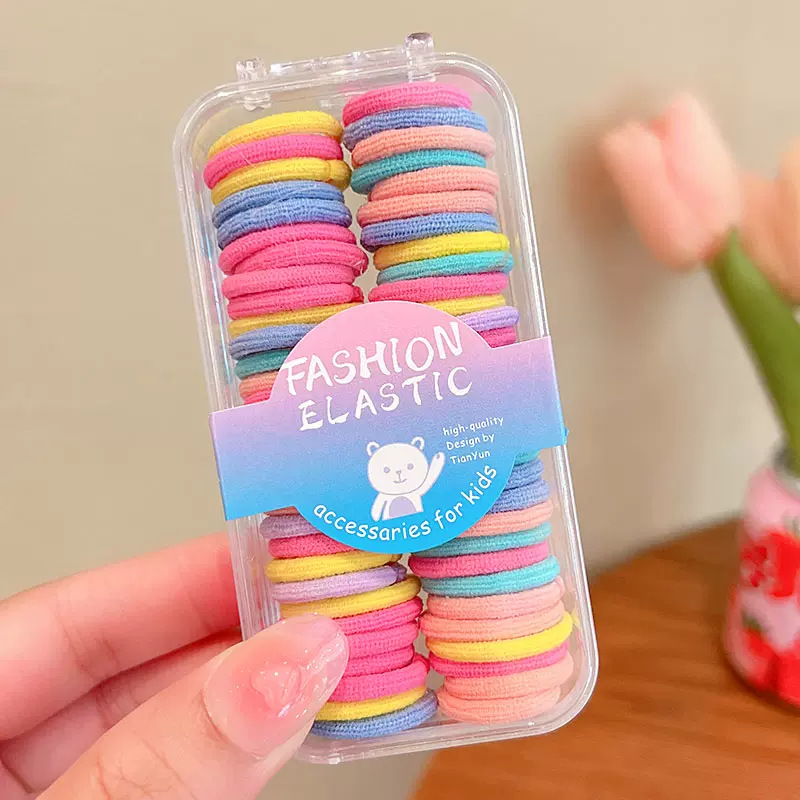 60 piezas ~ banda de goma para niñas El tamaño pequeño no duele el cabello banda de goma cuerda de pelo Internet celebridad niños bebé cuerda de pelo bebé anillo de pelo