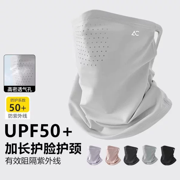 Outdoor Sun Protection Mask for Men and Women, Full Face Summer Uv Protection Neck Guard, Breathable Face Mask for Cycling and Running, Ear-Hanging Mask