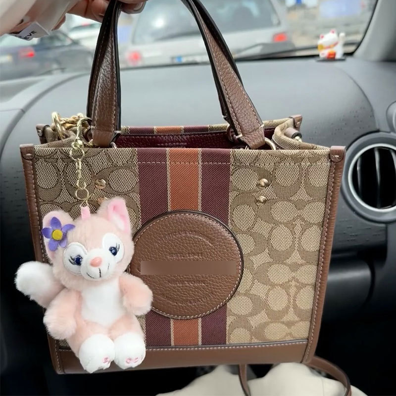 Coach 2025 New Dempsey Canvas Tote Bag Classic Print Handbag Crossbody Shoulder Shopping Bag