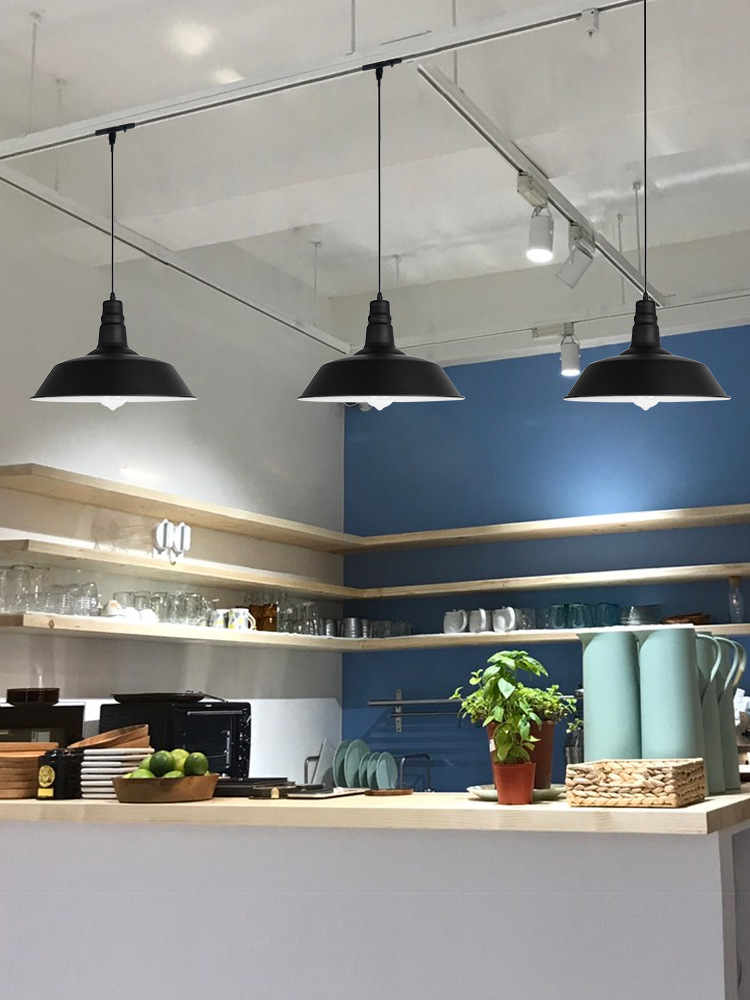 复古工业风吊灯轨道式创意个性餐厅火锅店奶茶店吧台收银台灯具