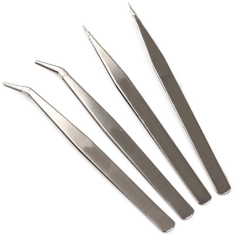 wholesale stainless steel thickening Tip Tweezers Sewing machine Dedicated Elbow household Tweezers Thread tool