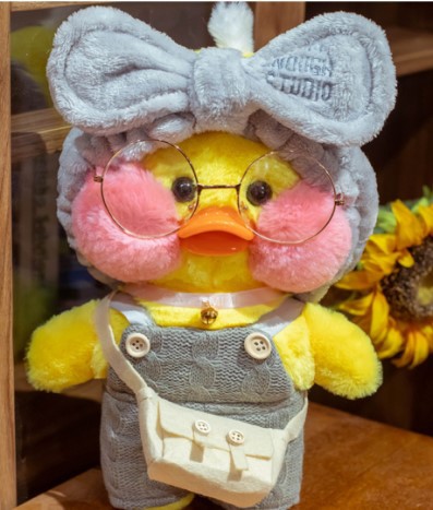 Celebridad en línea de pato ácido hialurónico accesorios de ropa de muñeca ácido hialurónico pato 30cm sombrero gafas accesorios pequeños accesorios de pato amarillo